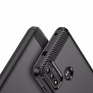 Carbon viedtālruņa apvalks elastīgs pārsegs Motorola Moto G Play 2022 melns