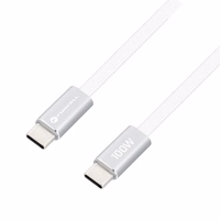 Cable USB C to USB C Forcell F-Energy QC4.0 PD 5A 100W Cafule Flat 1,2m CCFN23 white