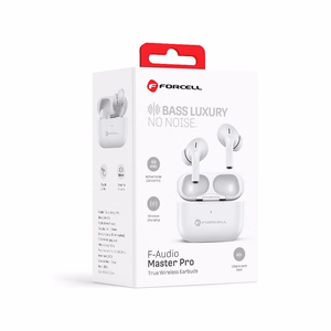 FORCELL F-AUDIO Master Pro bezvadu austiņas bluetooth TWS baltas