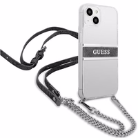 Guess GUHCP13SKC4GBSI iPhone 13 mini 5.4" Caurspīdīgs cietais apvalks 4G Pelēks Siksna Sudraba Ķēde