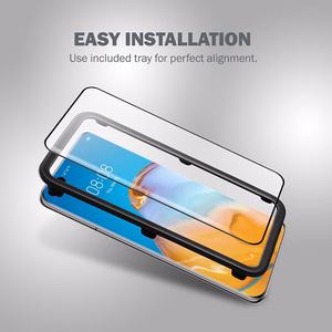 Crong 3D Armour Glass 9H rūdīta stikla aizsargs visam Huawei P40 Pro ekrānam ar uzstādīšanas rāmi