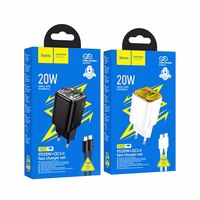 Lādētājs viedtālrunim Hoco USB A + USB C QC3.0 PD 3A 20W + kabelis USB C uz Lightning N52 balts