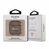 Guess GUA24GSMW AirPods apvalks brūns/brūns 4G Script Metal Collection