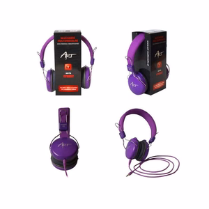 Проводные наушники ART Jack 3,5 mm с микрофоном AP-60C фиолетовые