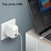 Uniq Verge Pro 66W GaN USB-C sienas lādētājs - balts