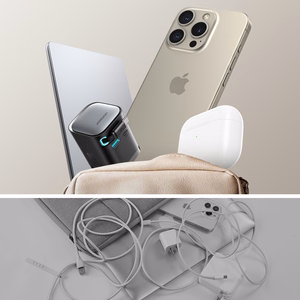 Joyroom JR-TCL02 65W USB-A USB-C GaN lādētājs ar iebūvētu USB-C kabeli - melns