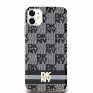 DKNY IML Checkered Mono Pattern & Printed Stripes MagSafe Чехол для iPhone 11 / Xr - чёрный