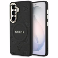 Guess maciņš Saffiano Peony Embossed Ring MagSafe priekš Samsung Galaxy S26 melns