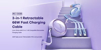 KABELIS REMAX LINON SERIES 66W 3IN1 USB-C/MICRO/LIGHTNING RC-C029 PURPLE