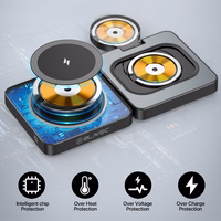 Blavec indukcijas lādētājs BQI-04 Qi 15W magnētiskais Magsafe 3 in 1 UniCharge (BQI04-QIMB) melns