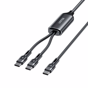 UNITEK USB-C 2-in-1 PD 100W silikona kabelis 1,8M