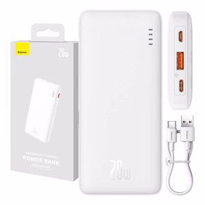 Portatīvais lādētājs Baseus Airpow 10000mAh 20W (balts)
