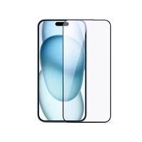 Joyroom JR-MLG0285 2.5D Pret zilās gaismas + Putekļu necaurlaidīgs rūdītais stikls ar melnu rāmi priekš iPhone 16 Pro