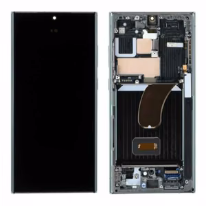 LCD ekrāns Samsung S918 S23 Ultra 5G ar skārienekrānu un melnu OLED rāmi
