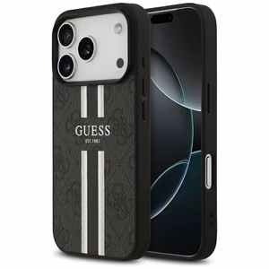 GUESS чехол для IPHONE 17 Pro совместимый с MagSafe GUHMP17LP4RPSK (4G Printed Stripes) чёрный