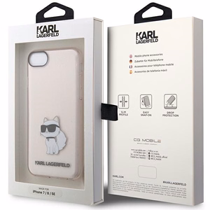 Karl Lagerfeld KLHCI8HNCHTCP iPhone 7/8/ SE 2020 / SE 2022 rozā/rozā cietais apvalks Ikonik Choupette