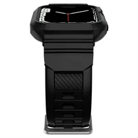 Spigen Rugged Armor Pro viedtālruņa apvalks ar siksniņu Apple Watch 4 / 5 / 6 / 7 / 8 / SE (44/45 mm) - melns
