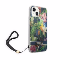 Guess GUOHCP14SHFLSB iPhone 14 6.1 "zils/zils cietais apvalks Ziedu siksna