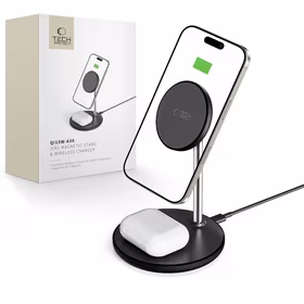 Tech-Protect QI15W-A39 2in1 MagSafe uzlādes stacija - melna