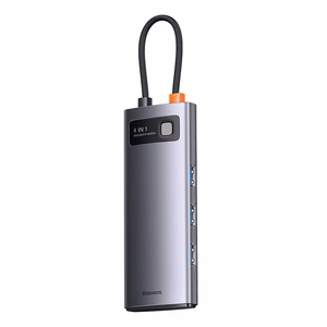 Hub 4in1 Baseus Metal Gleam sērija, USB-C uz 4x USB 3.0