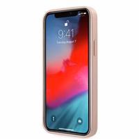 Guess GUHCP12MRSAVSRG iPhone 12/12 Pro 6.1 rozā kietais apvalks viedtālrunim Saffiano Vintage Script