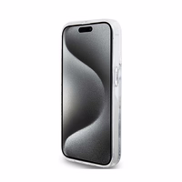 Hello Kitty Liquid Glitter Charms Kitty Head viedtālruņa apvalks iPhone 15 Pro - sudraba