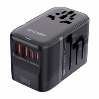 Blitzwolf BW-TA2 5-in-1 ceļojumu adapteris 2xUSB PD + 2xC QC + C GaN 100W