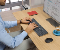 Logitech MK235 keyboard Mouse included USB QWERTY US International pelēks