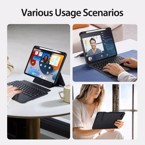 DUX DUCIS apvalks DK salokāms ar bezvadu tastatūru iPad 4/5/6/iPad Pro 11 (2018/2020/2021/2022) melns