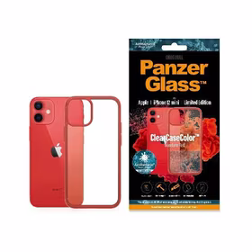 PANZERGLASS caurspīdīgs maciņš IPHONE 12 MINI ANTIBACTERIAL sarkans