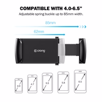 Crong universāls Smart Car turētājs – universāls car phone turētājs 4"-6.5" phones (melns)