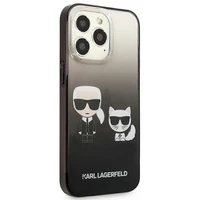 Karl Lagerfeld Gradient Ikonik Karl&Choupette viedtālruņa apvalks iPhone 13 Pro / iPhone 13 – melns