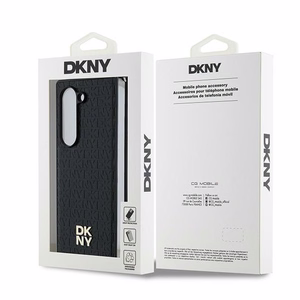 DKNY Viedtālruņa apvalks Samsung Galaxy Z Fold6 ar atkārtojošu Stack Logo dizainu – melns