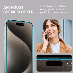Crong EasyShield 2-Pack rūdīta stikla ekrāna aizsargi iPhone 15 Pro Max, 2 gab.