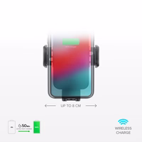 Viedtālruņa turētājs ar bezvadu lādētāju SBS TESUPWIR15WAUT, stiprināms pie ventilācijas atveres – melns