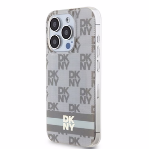 DKNY IML Checkered Mono Pattern & Printed Stripes MagSafe чехол для iPhone 13 Pro / 13 - бежевый