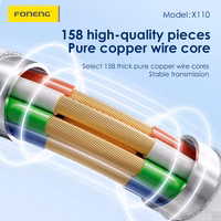 Foneng Kabelis X110 - Type-C uz Type-C - PD 60W 3A 1,2 m balts