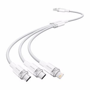 USB 2.0 A uz 3in1 3A kabelis Vention CTPWG 1.5M (balts)