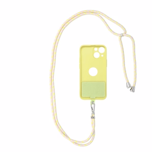 SWING (6mm) tālruņa siksniņa, tālruņa piekariņš ar regulējamu garumu / auklas garums 165 cm (maks. 82,5 cm cilpā) / uz pleca vai kakla – pelēks–dzeltens