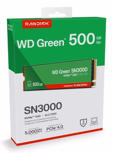 Western Digital Green WD ™ SN3000 NVMe™ SSD POWERED BY SANDISK 500 GB
