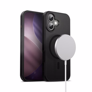 Crong Hybrid Frost MAG Cover MagSafe vāciņš ierīcei iPhone 17, melns