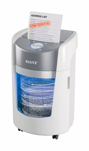 Leitz IQ OptiMax Small Office 350 – P-5 mikrogriezuma dokumentu smalcinātājs, 22 l, balts (83590000)