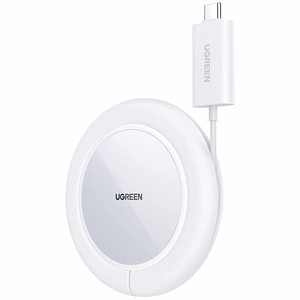 Ugreen CD245 40123 bezvadu Qi / MagSafe lādētājs 15W ar USB-C kabeli balts