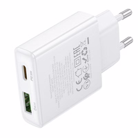 Borofone Lādētājs BN25 Wish (Ultra Thin) - USB + Type-C - PD QC 3.0 30W balts