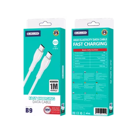 JELLICO kabelis B9 USB-C - USB-C PD 66W 1M Balts