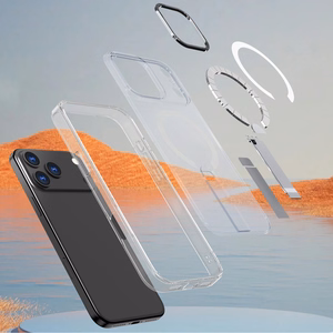 Hybrid Armor X Case for iPhone 17 Pro with Stand, Compatible with MagSafe - Transparent
