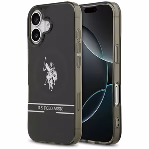 US Polo DH un apakšējās joslas logotips Magnētiskais apvalks iPhone 17 - melns