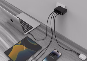Gembird TA-UC-PDQC100LCD-01-BK mobilās ierīces lādētājs klēpjdators, viedtālrunis melns AC ātra uzlāde iekštelpām
