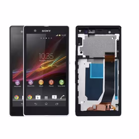 LCD Displejs Saderīgs ar Sony Xperia Z C6603 Ar Balts Frame HQ