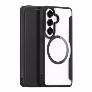 Dux Ducis Skin X Pro MagSafe saderīgs maka maciņš priekš Samsung Galaxy S26 Plus melns